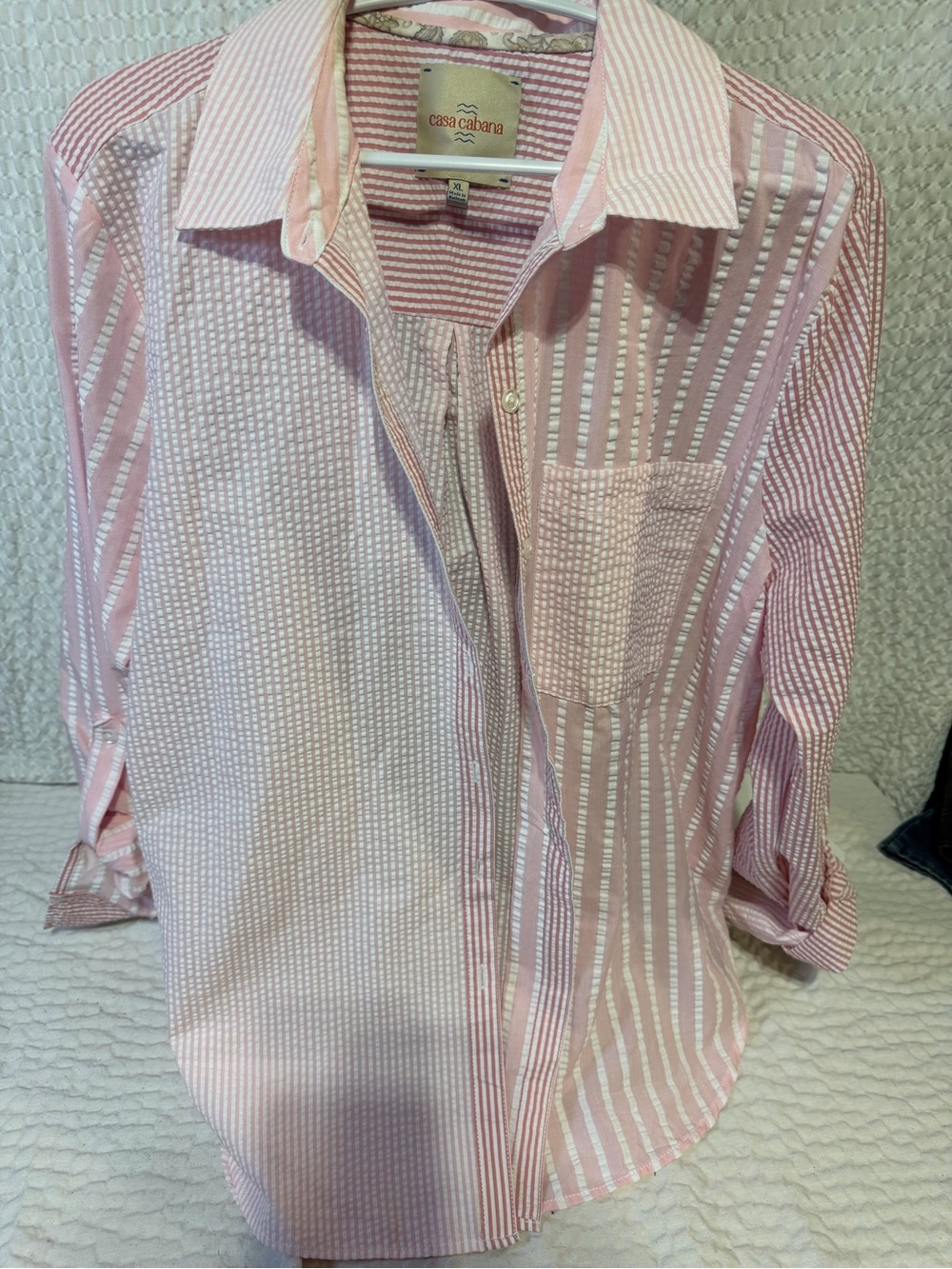 Casa Cabana Pink Striped Button-Up Shirt
